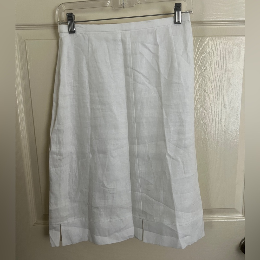 Escada White Linen Skirt